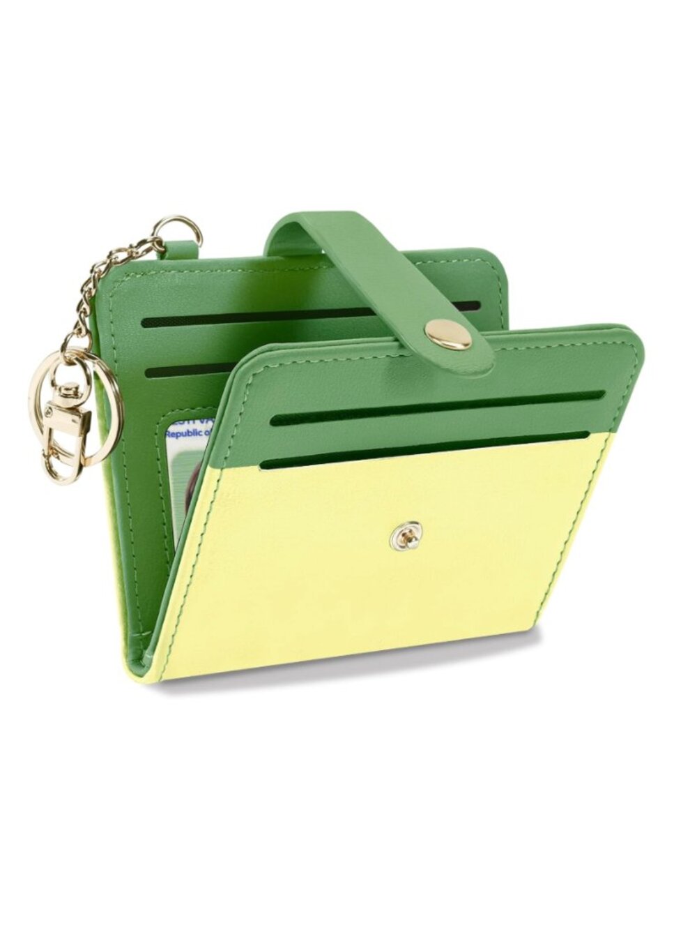 Small Wallet RFID, PU Leather Card Holder with Keychain